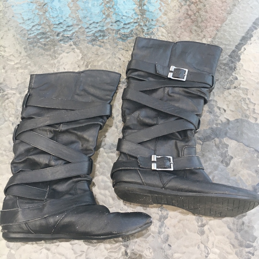 Black Fashion Flat Boots